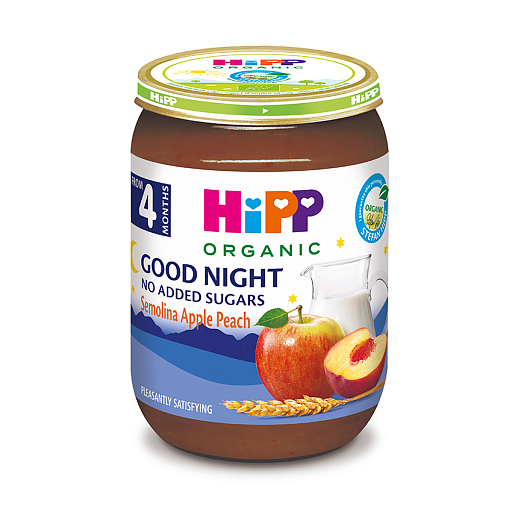 Органічна манна молочна каша з фруктами «На добраніч»   - фото 1 | Интернет-магазин Shop HiPP