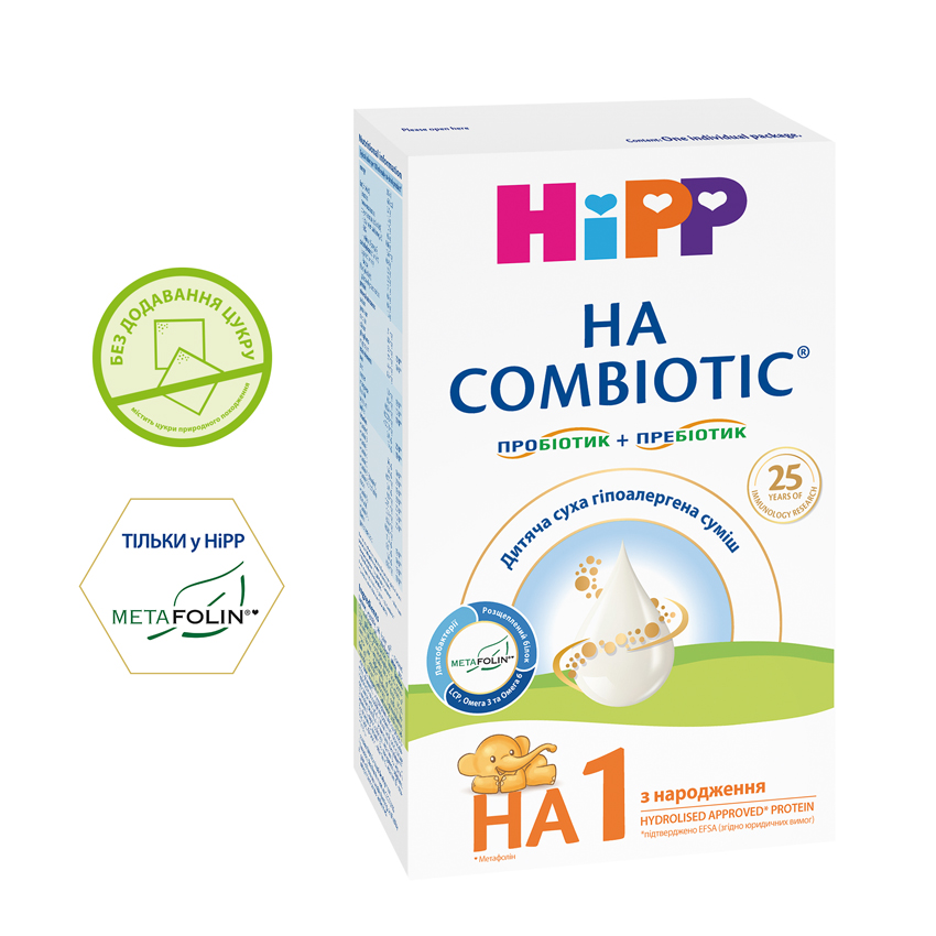 HIPP HA Combiotic 1 Дитяча суха гіпоалергенна суміш з народження