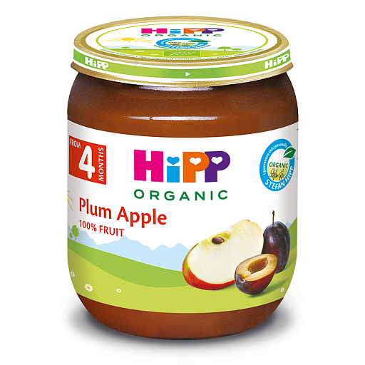 Органічне фруктове пюре "Слива-яблуко"  - фото 1 | Интернет-магазин Shop HiPP